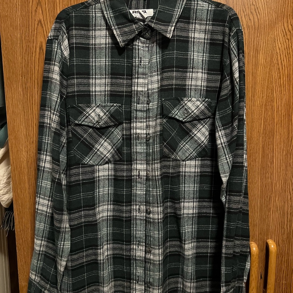 green plaid flannel